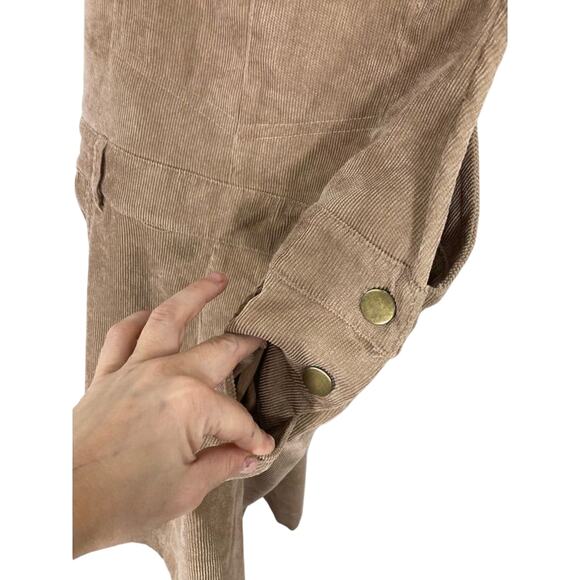 Entro Small Corduroy Painters Overall Beige Pinafore Cottage Farmhouse Dress - Picture 3 of 6